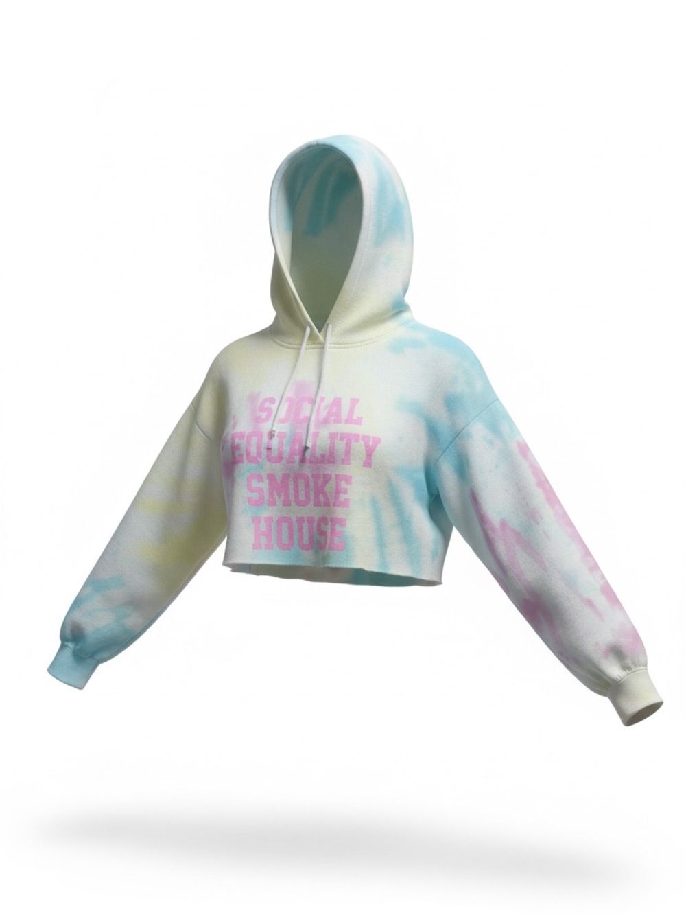 SESH classic Tie-Dye Cropped Hoodie - Pastel Blue/Pink